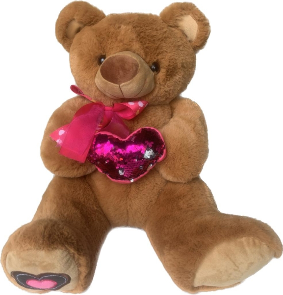 Imagen de OSO MIEL CON CORAZÓN FUCSIA