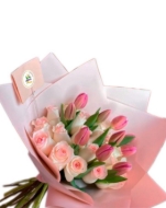 Imagen de BOUQUET ROSAS CON TULIPANES